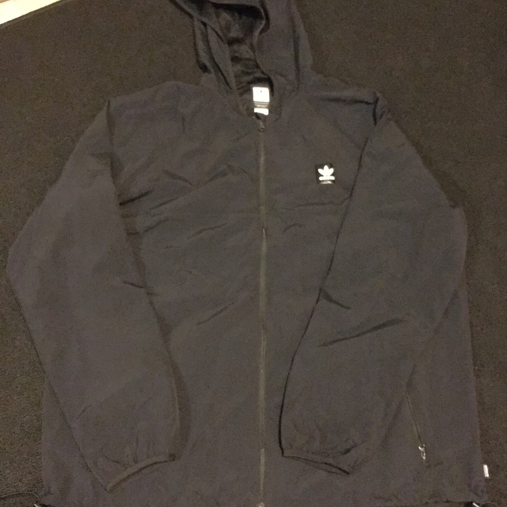 Black Adidas light weight windbreaker